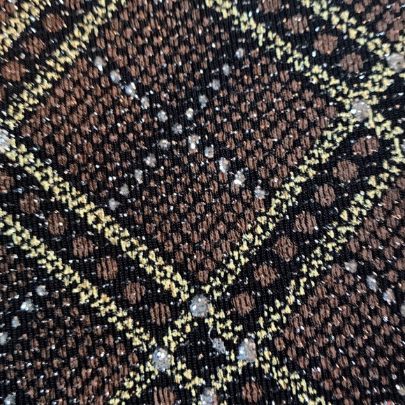 Laura II sparkly brown diamond pattern stretch tank top EUC - Picture 3 of 4